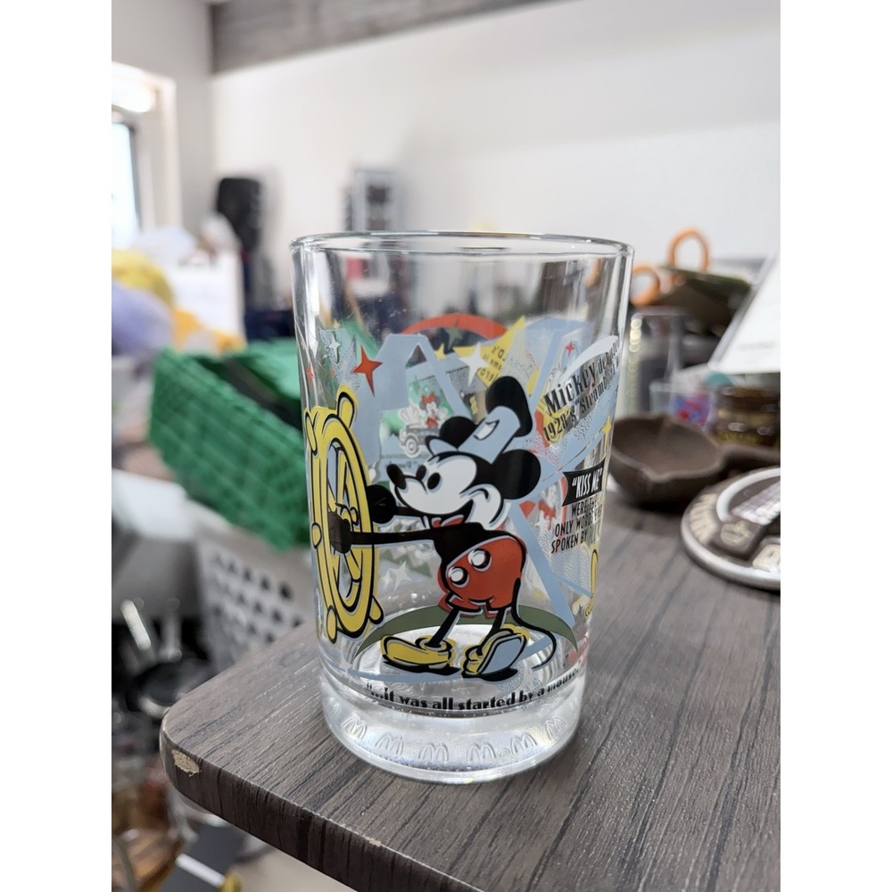 McDonald's 100 Years of Magic Walt Disney Mickey Mouse Steamboat Willie Glass‎